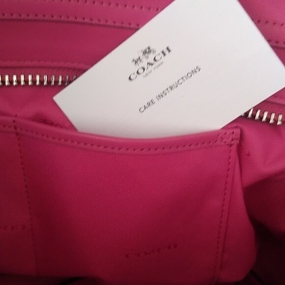 Coach F53308 Nubuck Pebble Leather Swagger Carryall Purse Bag, SV/Dahlia… - Picture 8 of 10